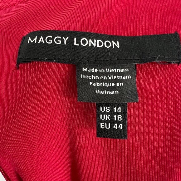 Maggy London A-Line Sleeveless Mock Neck Dress Red Size 14 NWOT - Picture 9 of 11